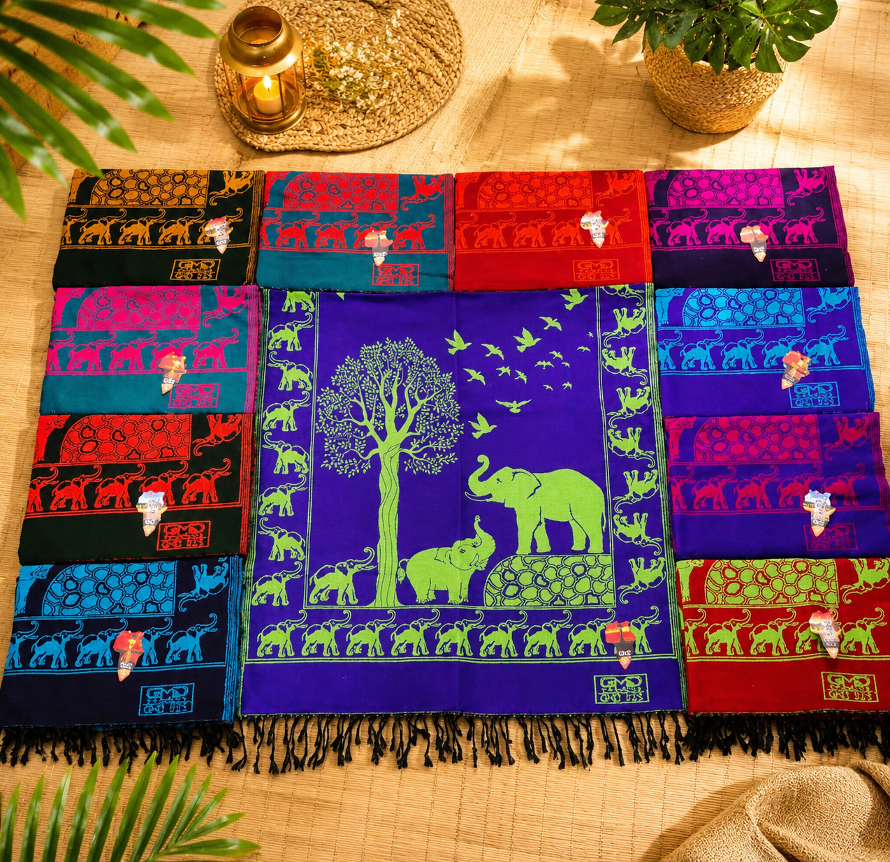 Printed Elephant Shawls
